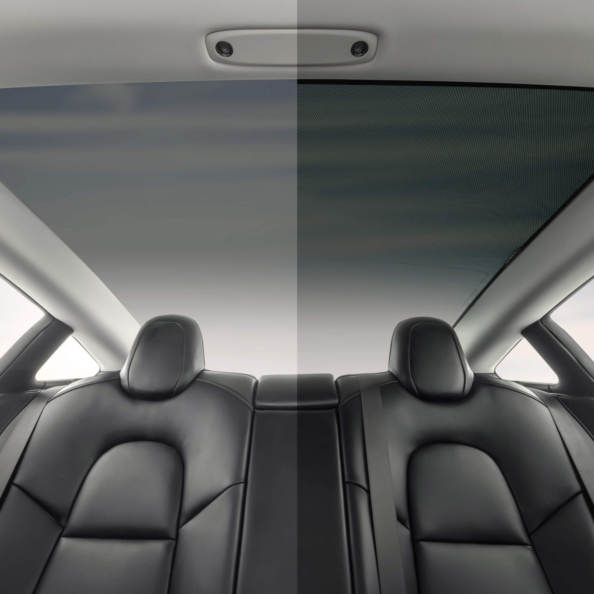 2 of Set Sunroof Sunshade Compatible for Tesla Model 3 Angooni Model 3 Glass Roof Rear Window Sunshade - 