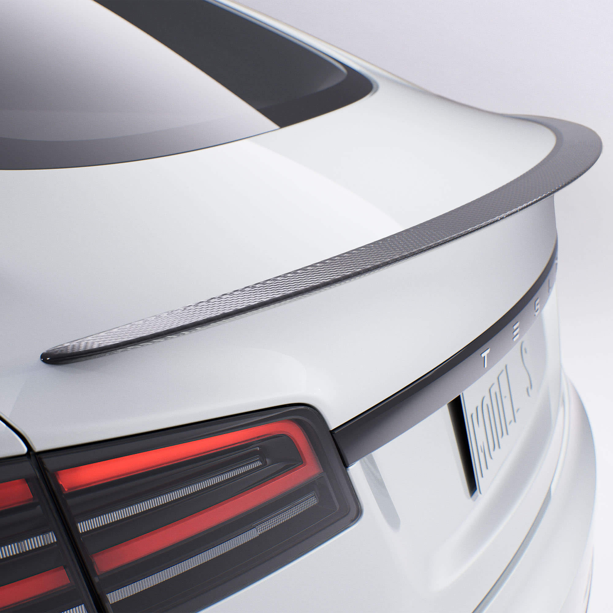 Spoiler i karbonfiber for Model S