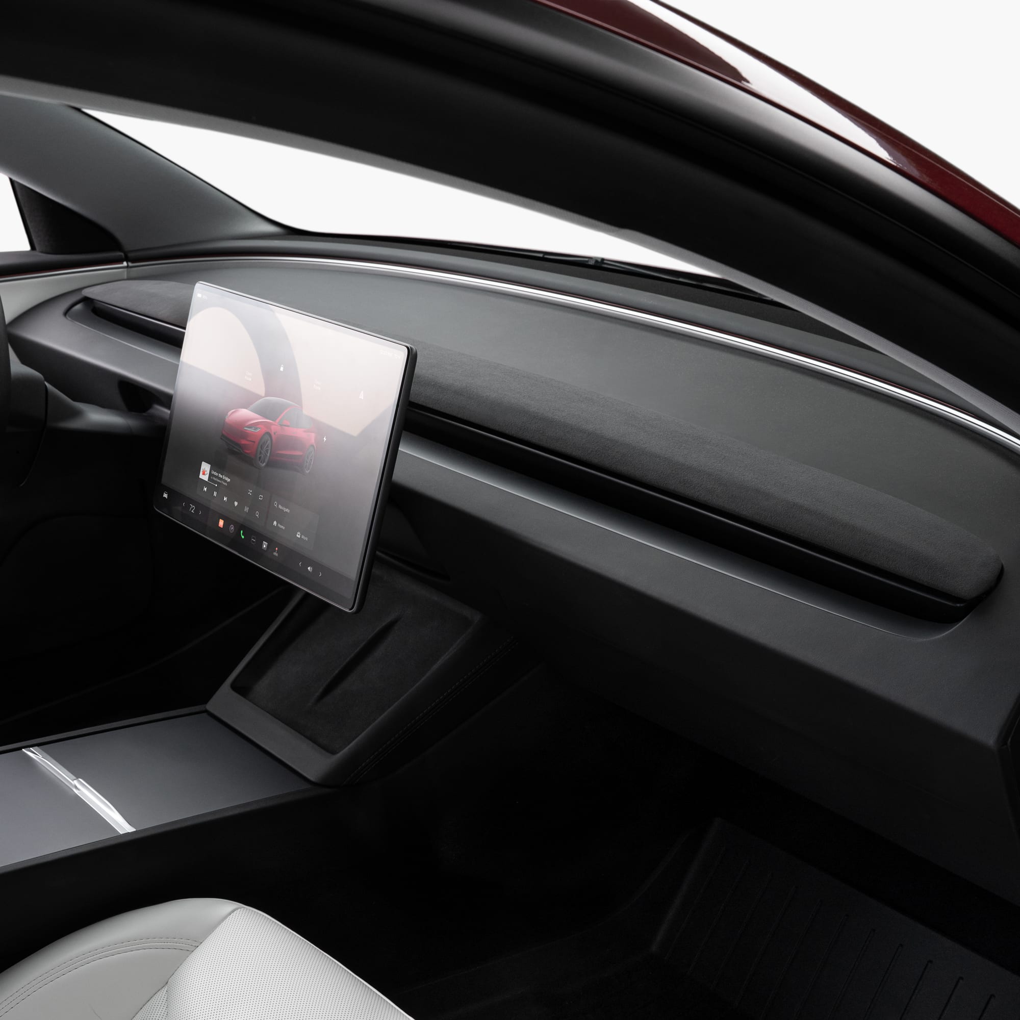Dekor palubní desky pro vozy Model 3/Y – Charcoal Suede
