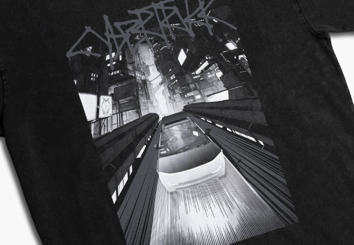 Camiseta de Cybertruck con Paisaje Urbano para Hombre